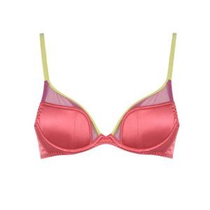 Agent Provocateur Viv bra sorbet pink lime demi plunge size 34C